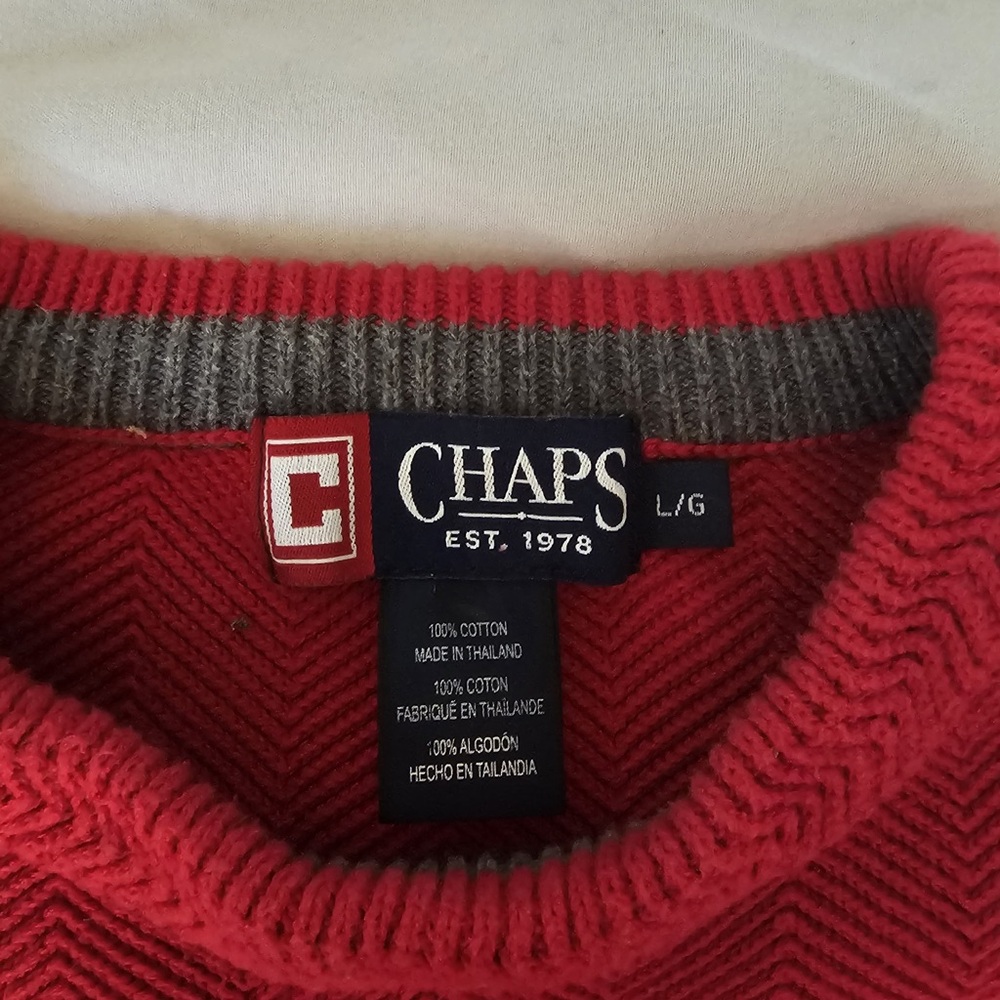Chaps Vibrant Red Crewneck Sweater